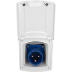 BOCAL RECEPTOR ENTRADA DE ENERGIA PARA TRAILER MODELO 32A COR AZUL E BRANCO