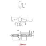 Fechadura Para Moveis Modelo Camber Cor Prata Fosco Pequeno 128Mm