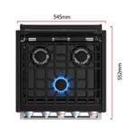 Combinado Fogão 3 bocas com forno de acendimento 12V cor preto Modelo FGR21G3A2 FURRION