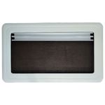 Janela basculante de acrilico 350X280 com blackout e antimosca Aluminio Retangular RETA