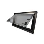 Janela basculante de acrilico 1450X550 com blackout e antimosca - aluminio bolha externa