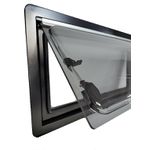 Janela basculante de acrilico 1450X550 com blackout e antimosca - aluminio bolha externa