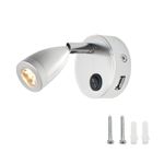 Luminaria Led 12V INTERNA com Suporte de Fixação CURTO cromado fosco