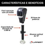 MACACO NÃO MANUAL DE ACIONAMENTO 12V JACK BLACK PARA SUSPENDER EIXO MARCA LIPPERT MODELO 285318