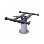 Base para Mesa de Metal Manual desmontavel e ajustavel Acionamento PISTAO base Prata e Tampo Preta F-715