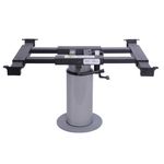 Base para Mesa de Metal Manual desmontavel e ajustavel Acionamento PISTAO base Prata e Tampo Preta F-715