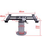 Base para Mesa de Metal Manual desmontavel e ajustavel Acionamento PISTAO base Prata e Tampo Preta F-715