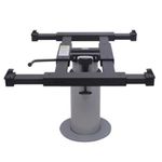 Base para Mesa de Metal Manual desmontavel e ajustavel Acionamento PISTAO base Prata e Tampo Preta F-715