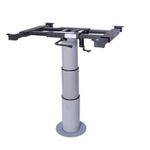 Base para Mesa de Metal Manual desmontavel e ajustavel Acionamento PISTAO base Prata e Tampo Preta F-715