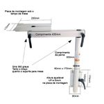 Base para Mesa de Metal Manual RETRATIL Desmontavel cor PRATA 