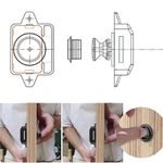 Fechadura Para Moveis Modelo Push Lock Grande redondo Cor PRETO FOSCO SJ