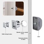 Fechadura Para Moveis Modelo Push Lock Cor Preto modelo quadrado