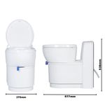 SANITARIO CASSETE COM ASSENTO GIRATÓRIO RESERVATORIO 17,2 LITROS E PORTA DE SAIDA 400X400