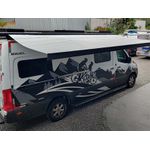 Toldo para motorhome ou trailer - Cassete de Parede 4.000mm - Toldo Cinza - Braço Branco - Marca RoofPro