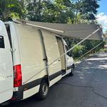 Toldo para motorhome ou trailer - Cassete de Teto 4.000mm - Toldo Cinza - Braço Branco - Marca RoofPro