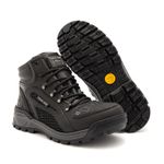 Bota Masculina Track Alaska Cano Médio Couro Legítimo Preto