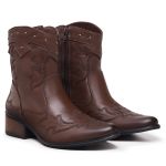 Bota Feminina Texana Taylor Café Country Cano Médio