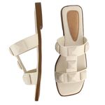 Sandália Rasteira Scarlety Off White Com Metal Piramide