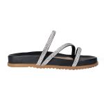 Sandália Papete Margareth Strass Preta Numeração Especial 40 / 41 / 42 / 43 / 44 Preto