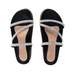 Sandália Papete Margareth Strass Preta Numeração Especial 40 / 41 / 42 / 43 / 44 Preto