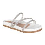 Sandália Papete Margareth Strass Branca Numeração Especial 40 / 41 / 42 / 43 / 44 Branco