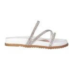 Sandália Papete Margareth Strass Branca Numeração Especial 40 / 41 / 42 / 43 / 44 Branco