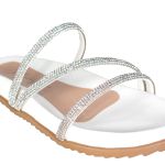 Sandália Papete Margareth Strass Branca Numeração Especial 40 / 41 / 42 / 43 / 44 Branco