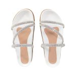 Sandália Papete Margareth Strass Branca Numeração Especial 40 / 41 / 42 / 43 / 44 Branco
