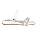 Sandália Papete Strass Lowise Branca Numeração Especial 40 / 41 / 42 / 43 / 44 Branco