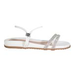 Sandália Papete Strass Lowise Branca Numeração Especial 40 / 41 / 42 / 43 / 44 Branco