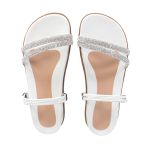 Sandália Papete Strass Lowise Branca Numeração Especial 40 / 41 / 42 / 43 / 44 Branco