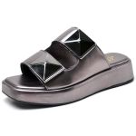 Sandália Flat Metalizado Prata