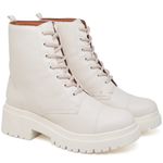 Coturno Tratorado Off White Salto Baixo