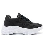 Tenis Feminino Preto Casual Sneaker Urban Blogueira Virginia