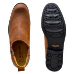 Botina Feminina Pônei Vintage Conhaque / Elástico Xadrez