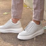 Tênis de Couro Bolt Off White