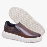 Tênis de Couro Slip On Bolt Mogno