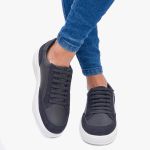 Tênis Casual de Couro Tokio Preto