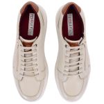 Sapatênis Tênis Casual Ferrile Em Couro Cor Off White 