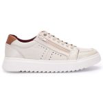Sapatênis Tênis Casual Ferrile Em Couro Cor Off White 