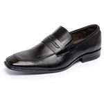 Sapato Social Masculino Ferrile Sport Elástico em Couro Preto