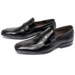 Sapato Social Masculino Ferrile Sport Elástico em Couro Preto