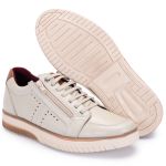 Sapatênis Tênis Casual Ferrile Em Couro Off White 