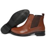 Bota Montaria Basic Cano Curto Feminina Ferrile Em Couro Café