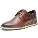 Sapato Oxford Casual Masculino Brogue Em Couro Café