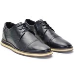 Sapato Social Bico Redondo Masculino Em Couro Preto 