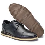 Sapato Social Bico Redondo Masculino Em Couro Preto 