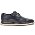 Sapato Social Bico Redondo Masculino Em Couro Preto 