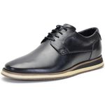 Sapato Oxford Casual Masculino Brogue Em Couro Preto