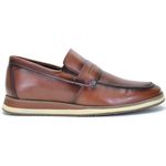 Sapato Social Oxford Brogue Bico Redondo Masculino Em Couro Café